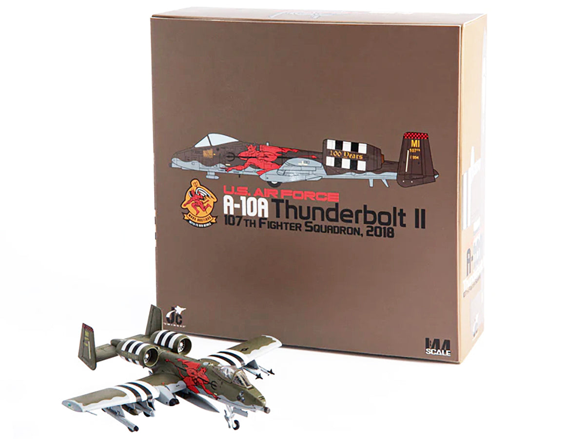 Fairchild Republic A-10A Thunderbolt II Aircraft 'US Air Force 107th Fighter Squadron 100th Anniversary Edition' (2018) 1/144 Diecast Model by JC Wings