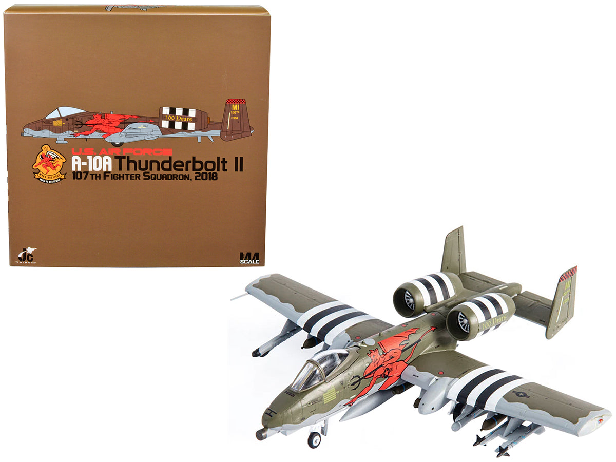Fairchild Republic A-10A Thunderbolt II Aircraft 'US Air Force 107th Fighter Squadron 100th Anniversary Edition' (2018) 1/144 Diecast Model by JC Wings