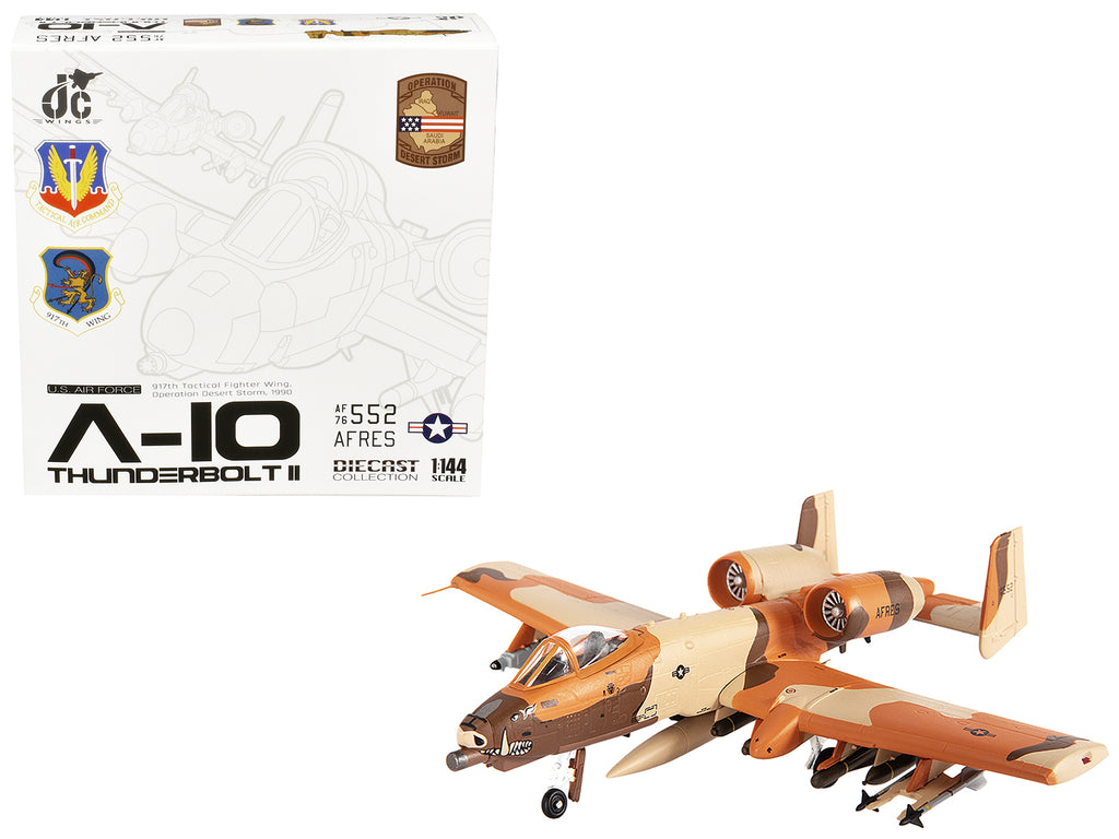 Fairchild Republic A-10C Thunderbolt II Attack Aircraft '917th Tactical Fighter Wing Operation Desert Storm' (1990) United States Air Force 1/144 Diecast Model by JC Wings