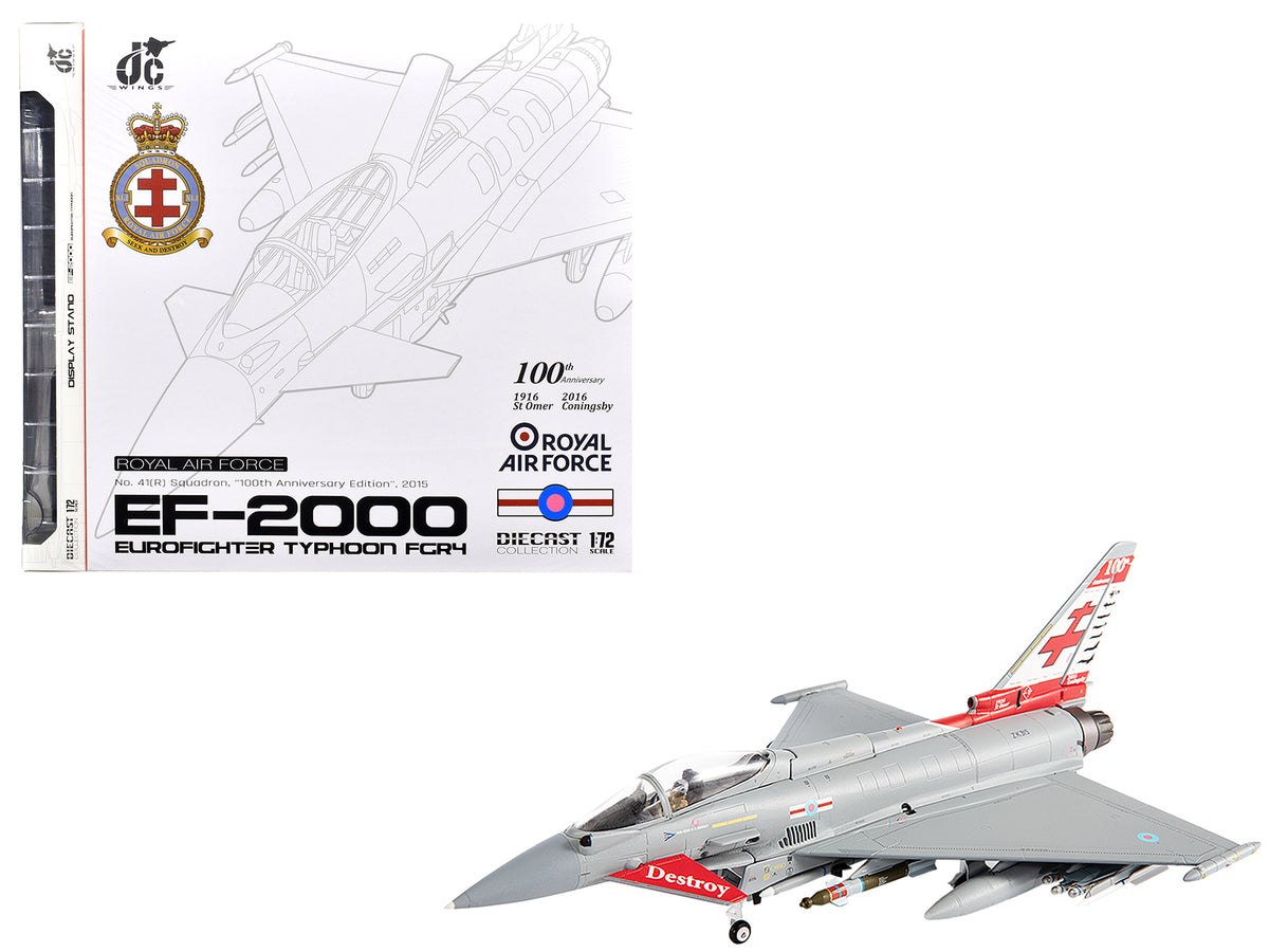 Eurofighter Typhoon FGR4 EF-2000 Aircraft 'No.41(R) Squadron 100th Anniversary' (2016) British Royal Air Force 1/72 Diecast Model by JC Wings