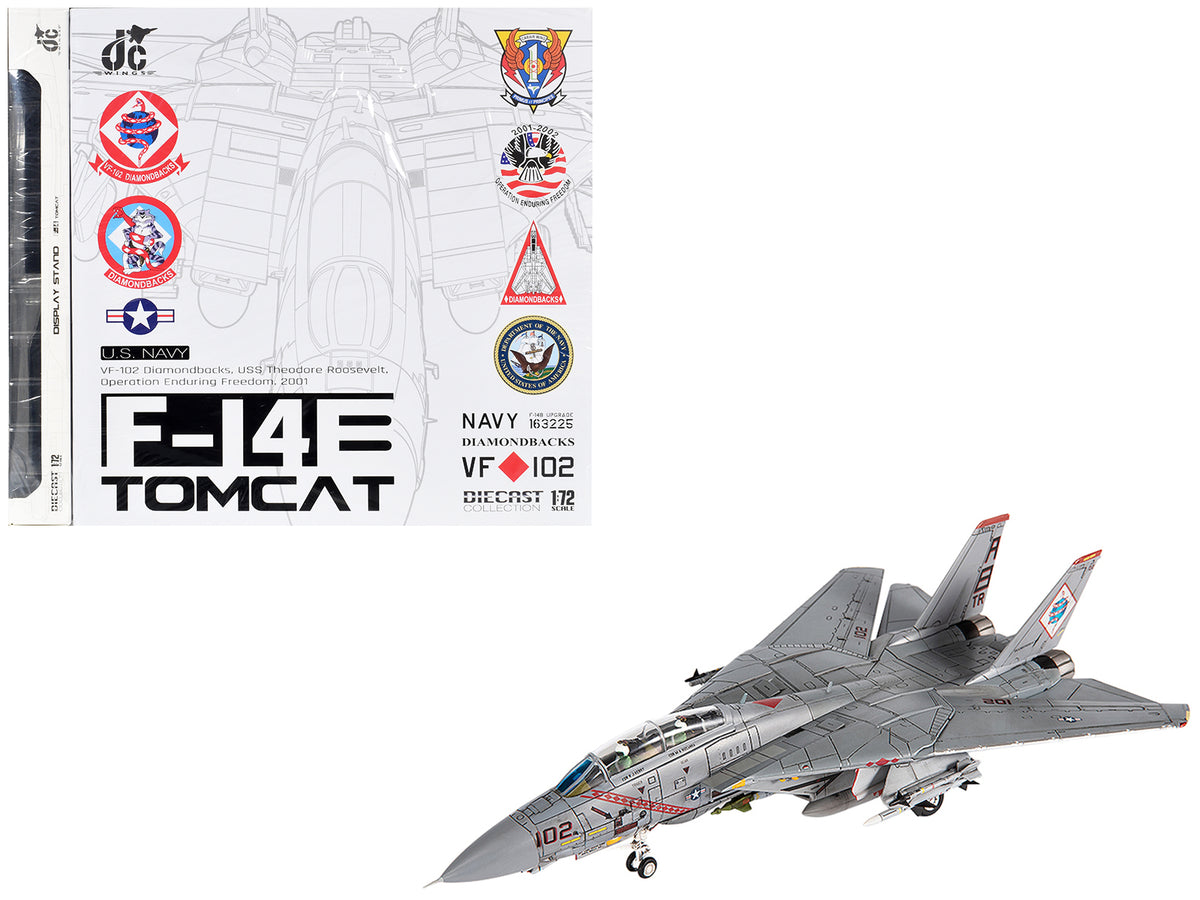 Grumman F-14B Tomcat Fighter Aircraft 'VF-102 Diamondbacks Operation Enduring Freedom' (2001) United States Navy 1/72 Diecast Model by JC Wings
