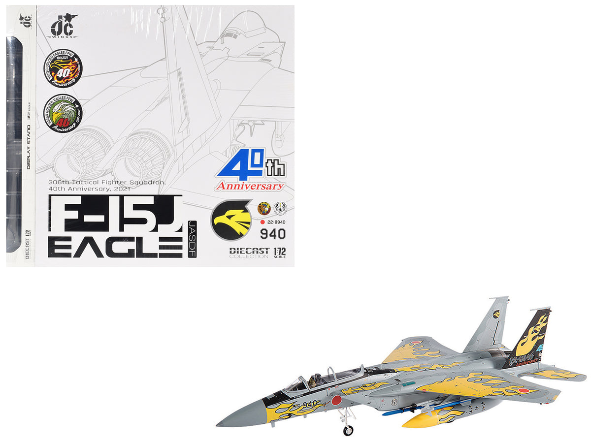 Mitsubishi F-15J Eagle Fighter Aircraft '306th Tactical Fighter Squadron 40th Anniversary' (2021) JASDF (Japan Air Self-Defense Force) 1/72 Diecast Model by JC Wings