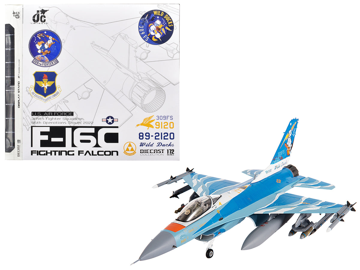 Lockheed F-16C Fighting Falcon Fighter Aircraft '309th Fighter Squadron 56th Operations Group Wild Ducks' (2022) United States Air Force 1/72 Diecast Model by JC Wings