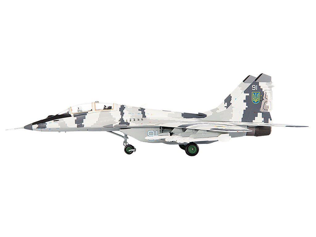Mikoyan MiG-29UB Fulcrum-B Fighter Aircraft 'Vasylkiv Air Base Ukraine' (2021) Ukrainian Air Force 1/72 Diecast Model by JC Wings