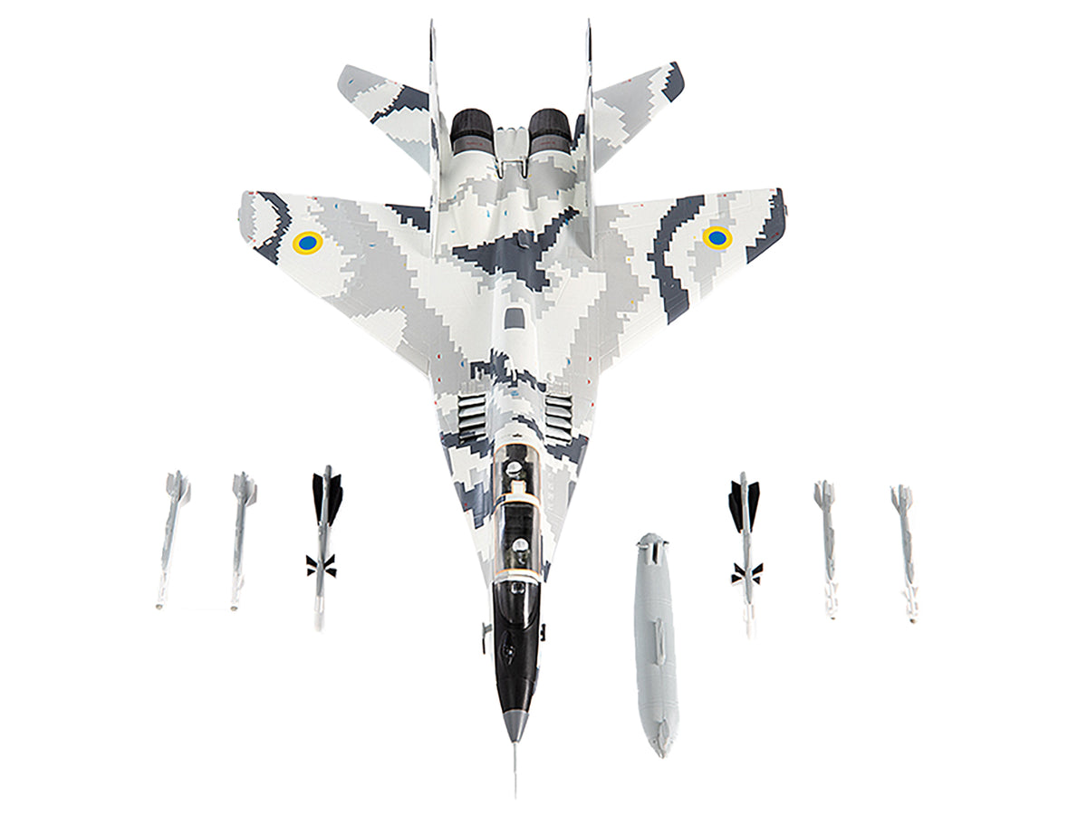 Mikoyan MiG-29UB Fulcrum-B Fighter Aircraft 'Vasylkiv Air Base Ukraine' (2021) Ukrainian Air Force 1/72 Diecast Model by JC Wings