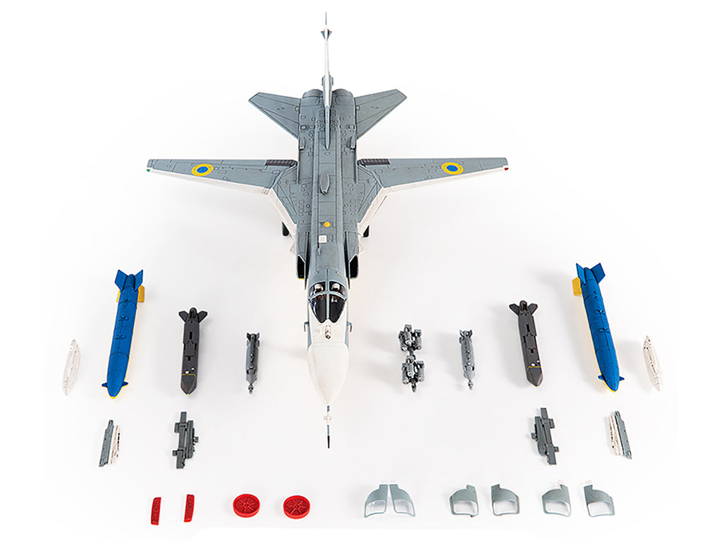 Sukhoi Su-24M Fencer-D Bomber Aircraft 'Ukraine War' (2023) Ukrainian Air Force 1/72 Diecast Model by JC Wings