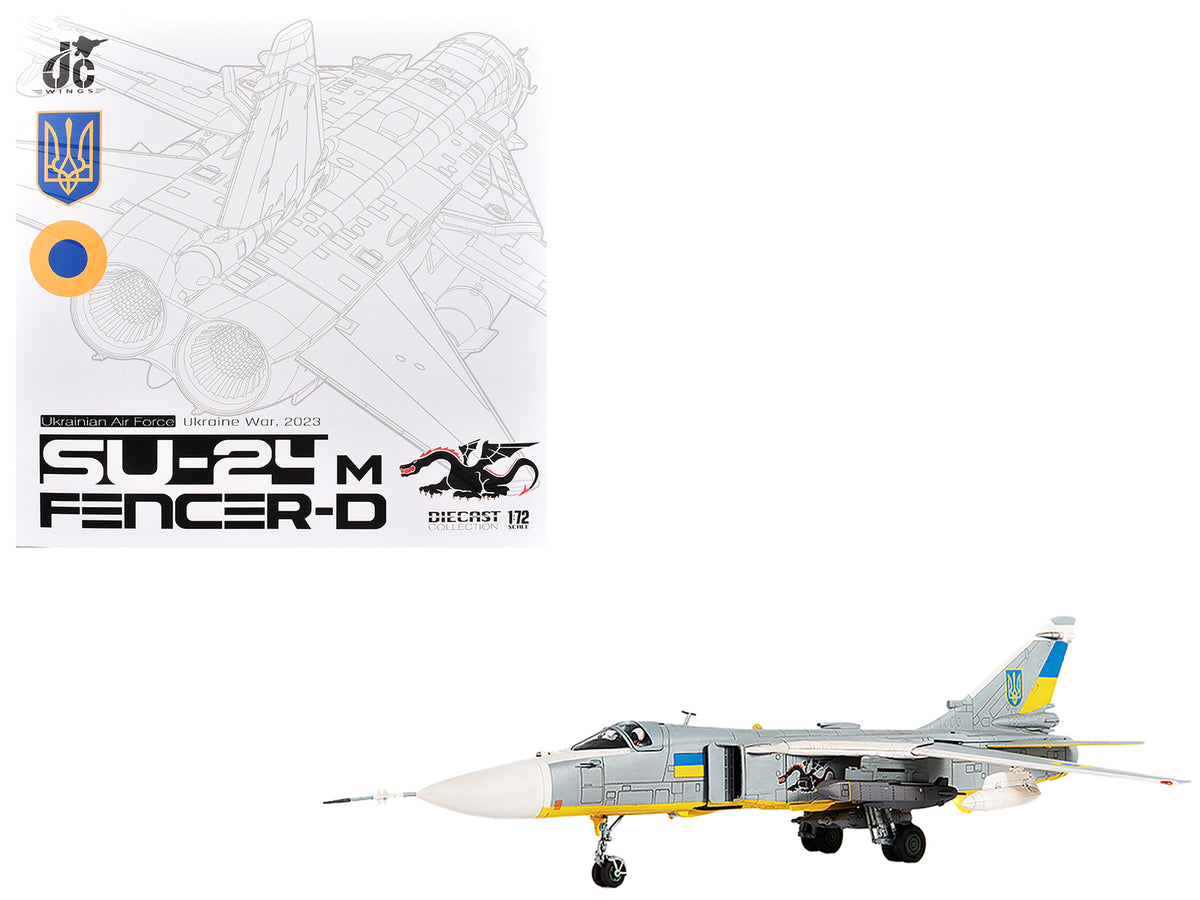 Sukhoi Su-24M Fencer-D Bomber Aircraft 'Ukraine War' (2023) Ukrainian Air Force 1/72 Diecast Model by JC Wings