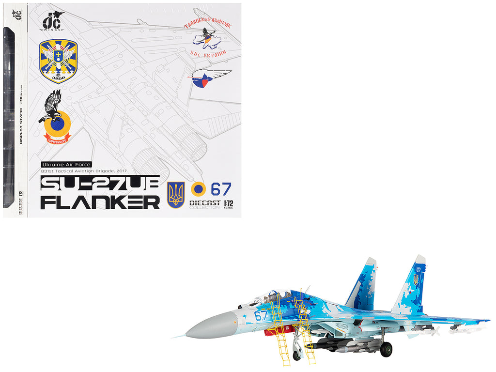 Sukhoi Su-27UB Flanker Aircraft '831st Tactical Aviation Brigade' (2017) Ukrainian Air Forces 1/72 Diecast Model by JC Wings