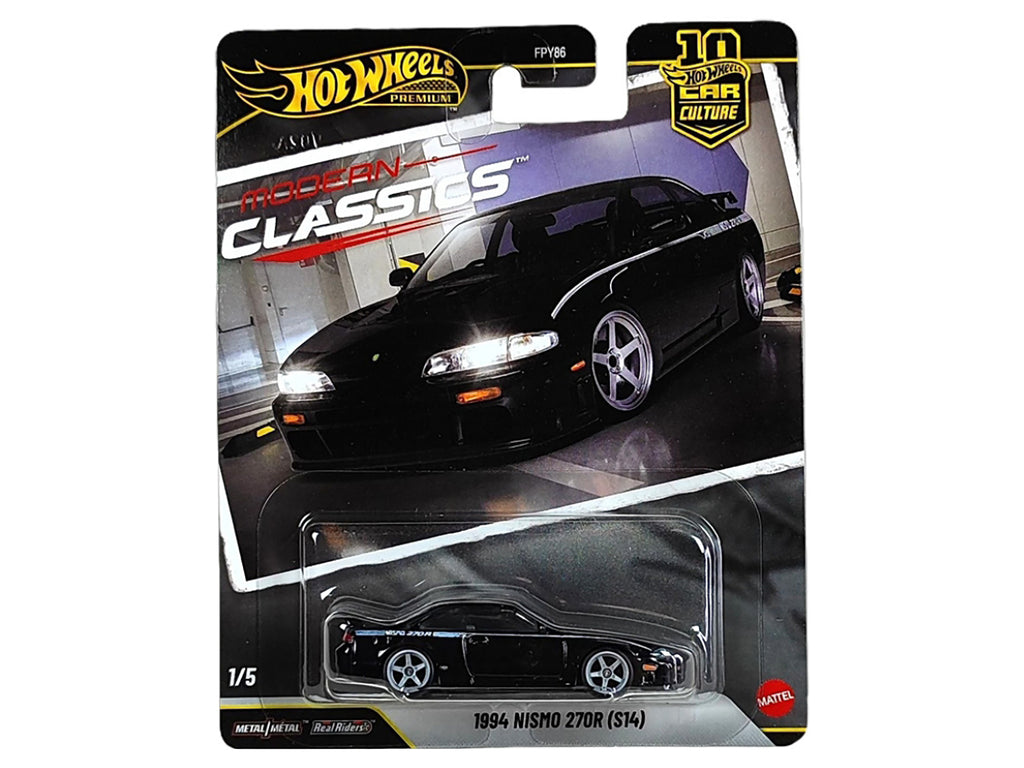1994 Nissan Nismo 270R (S14) RHD (Right Hand Drive) Black with White Stripes 'Modern Classics' Series Diecast Model Car by Hot Wheels