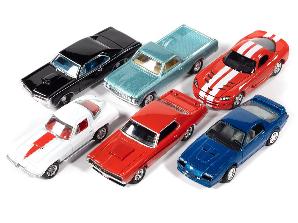 'Muscle Cars USA' 2025 Release 3 Set A of 6 pieces 'MECUM Auctions' 1/64 Diecast Model Cars by Johnny Lightning