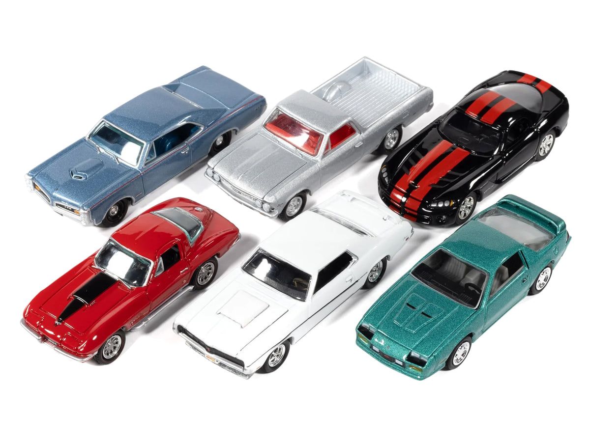 'Muscle Cars USA' 2025 Release 3 Set B of 6 pieces 'MECUM Auctions' 1/64 Diecast Model Cars by Johnny Lightning