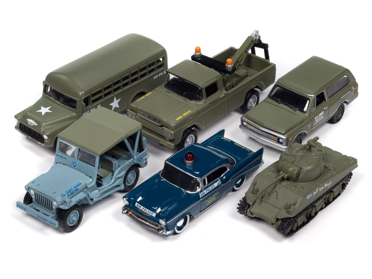 'Military' Set B of 6 pieces 2024 Release 2 Limited Edition Diecast Models by Johnny Lightning