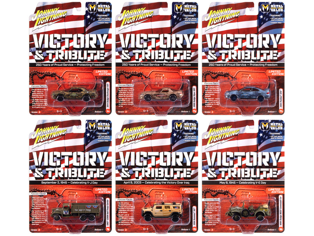 'Military' Set A of 6 pieces 2025 Release 1 Limited Edition Diecast Models by Johnny Lightning
