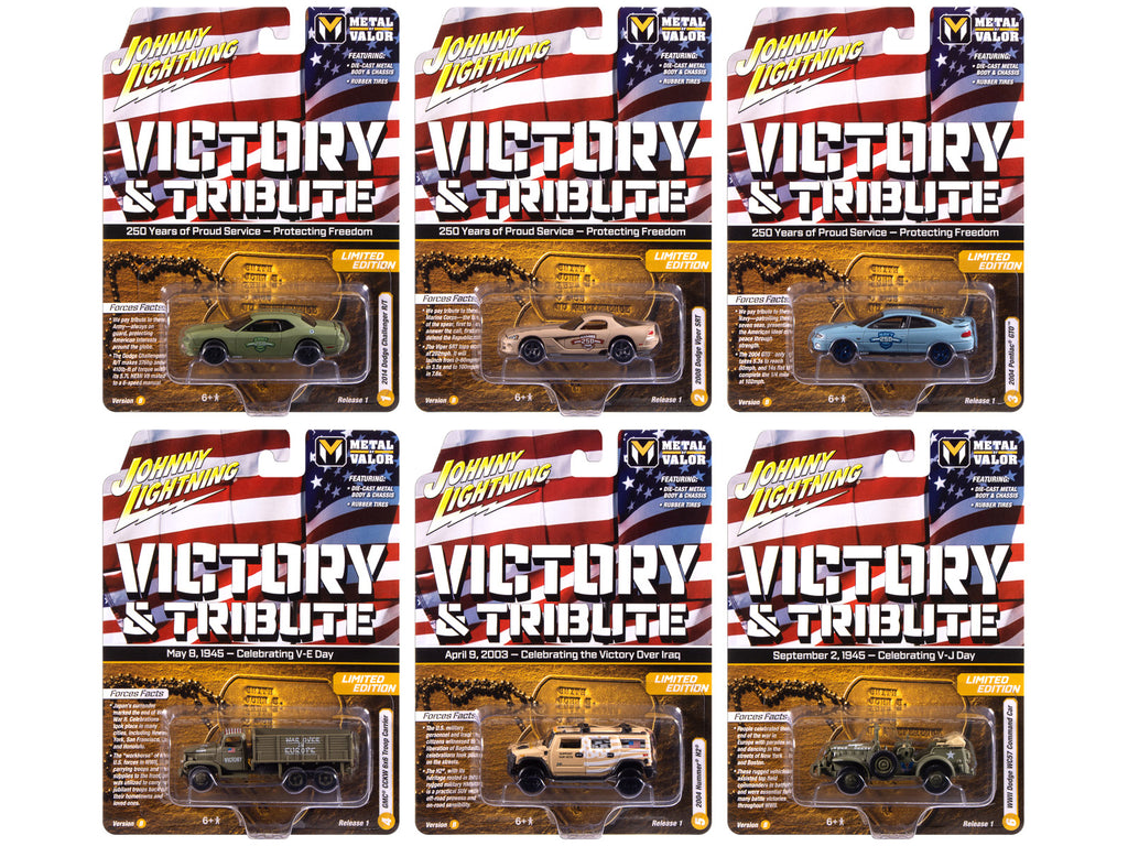 'Military' Set B of 6 pieces 2025 Release 1 Limited Edition Diecast Models by Johnny Lightning
