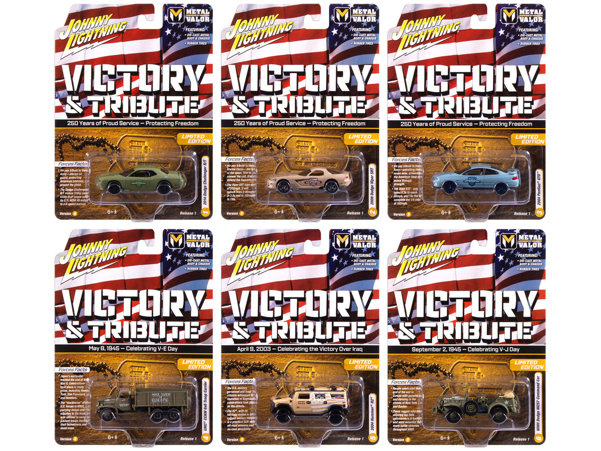 'Military' Set B of 6 pieces 2025 Release 1 Limited Edition Diecast Models by Johnny Lightning