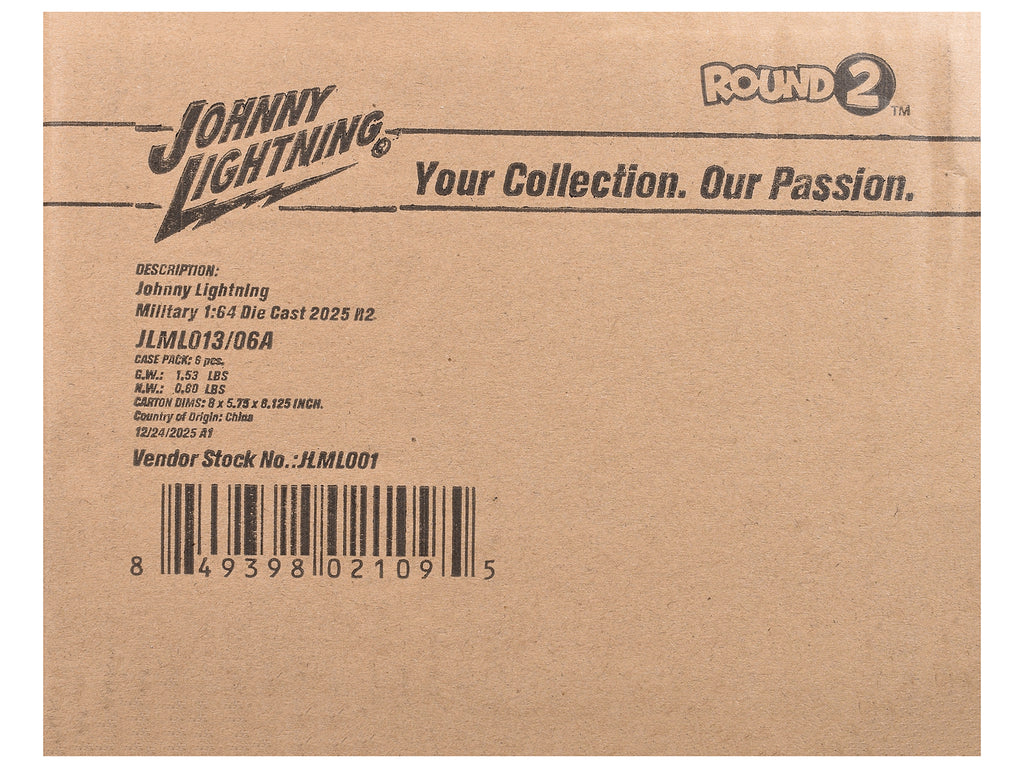 'Military' Set A of 6 pieces 2025 Release 2 Limited Edition 1/64 Diecast Model Cars by Johnny Lightning