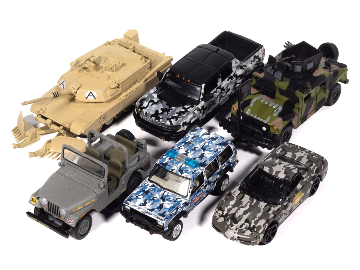 'Military' Set A of 6 pieces 2025 Release 2 Limited Edition 1/64 Diecast Model Cars by Johnny Lightning