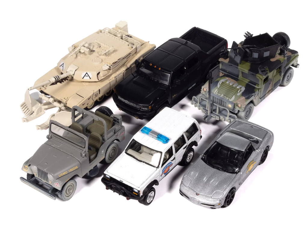 'Military' Set B of 6 pieces 2025 Release 2 Limited Edition 1/64 Diecast Model Cars by Johnny Lightning