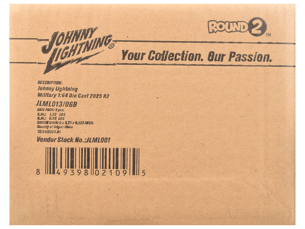 'Military' Set B of 6 pieces 2025 Release 2 Limited Edition 1/64 Diecast Model Cars by Johnny Lightning