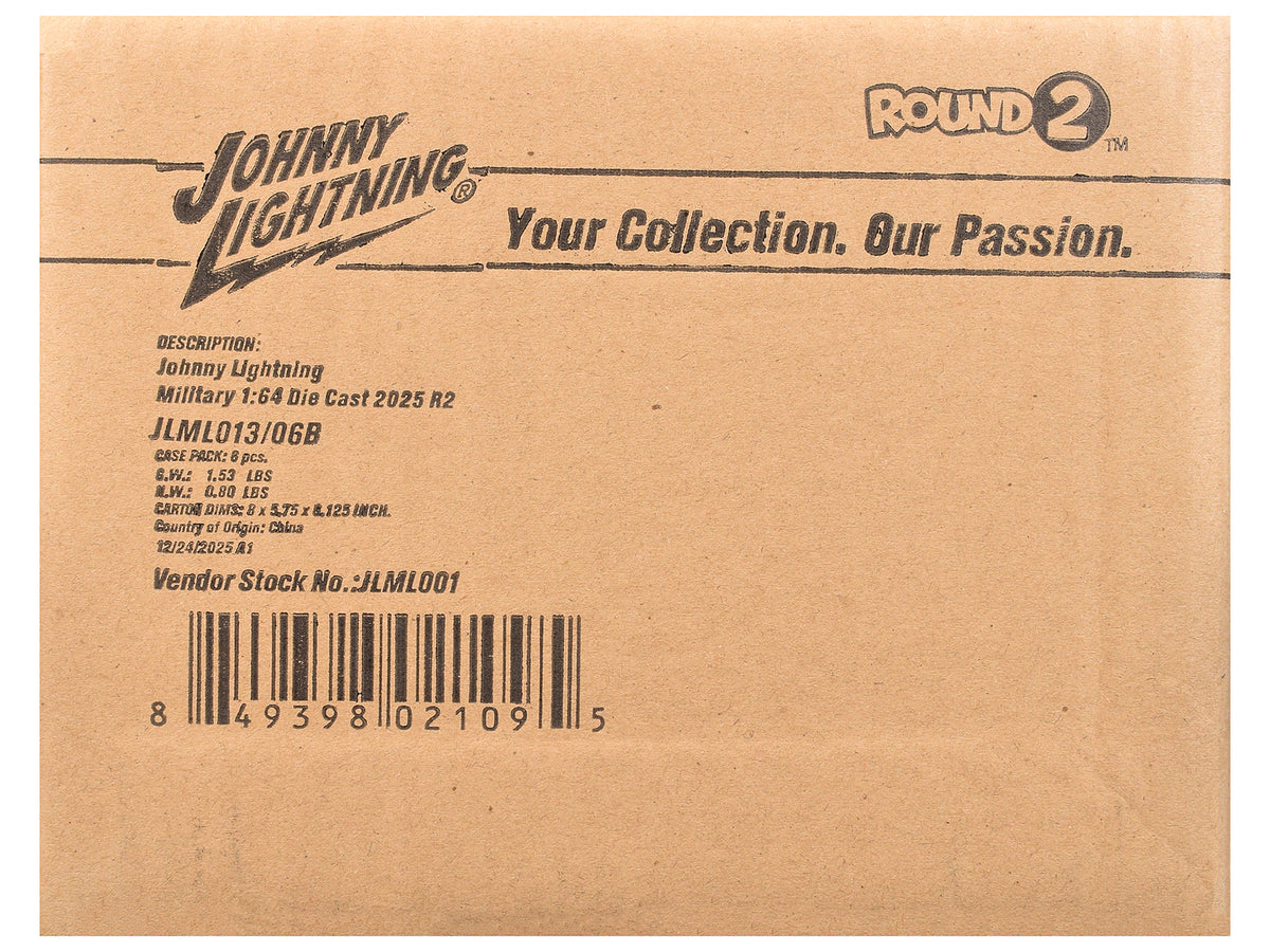 'Military' Set B of 6 pieces 2025 Release 2 Limited Edition 1/64 Diecast Model Cars by Johnny Lightning