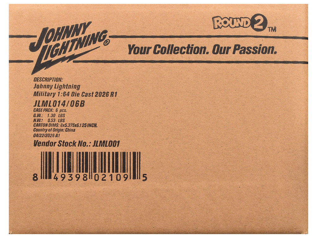 'Military' Set B of 6 pieces 2026 Release 1 Limited Edition 1/64 Diecast Model Cars by Johnny Lightning
