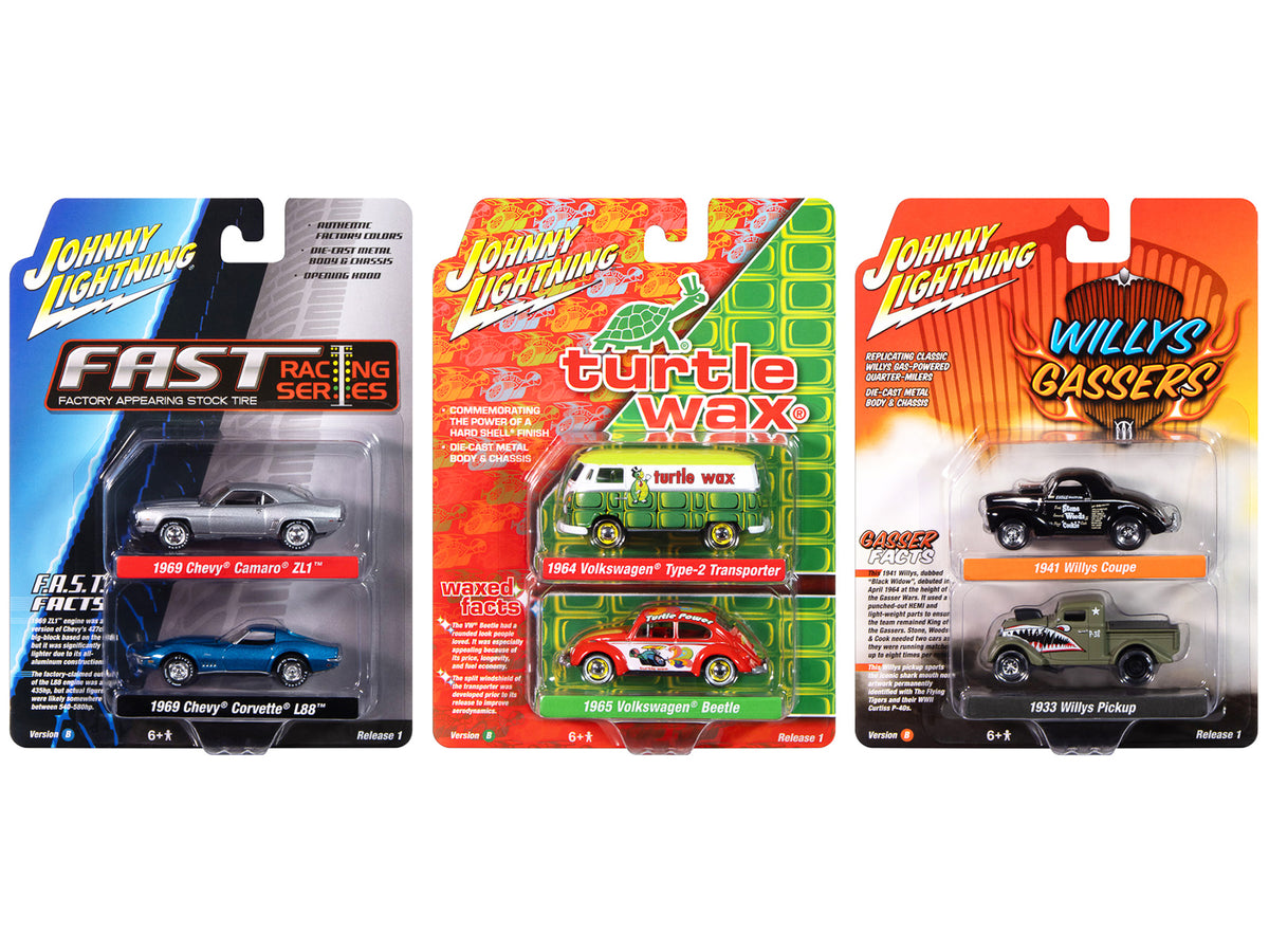 Johnny Lightning '2-Packs' 2024 Release 1 Set B of 6 pieces 1/64 Diecast Model Cars by Johnny Lightning