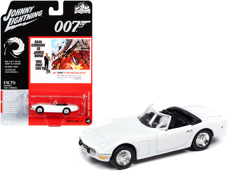 1967 Toyota 2000GT Convertible White (James Bond 007) 'You Only Live Twice' (1967) Movie 'Pop Culture' Series 1/64 Diecast Model Car by Johnny Lightning