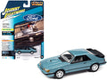 1986 Ford Mustang SVO Light Regatta Blue Metallic with Black Stripes 'Classic Gold Collection' Series Limited Edition to 12768 pieces Worldwide 1/64 Diecast Model Car by Johnny Lightning