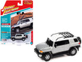 2007 Toyota FJ Cruiser Titanium Silver Metallic with White Top and Roofrack 'Classic Gold Collection' Series Limited Edition 1/64 Diecast Model Car by Johnny Lightning