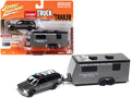 1997 Chevrolet Tahoe 'SWAT' Custom Gray Metallic and Black with 'Twin Cities Police' Camper Trailer Limited Edition to 9892 pieces Worldwide 'Truck and Trailer' Series 1/64 Diecast Model Car by Johnny Lightning