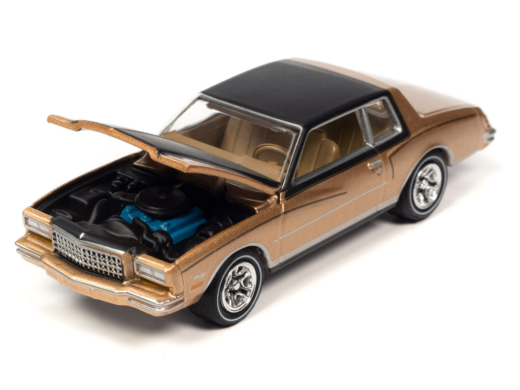 1980 Chevrolet Monte Carlo Light Camel Gold Metallic with Black Top and Hood Limited Edition to 3484 pieces Worldwide 'OK Used Cars' 2023 Series 1/64 Diecast Model Car by Johnny Lightning