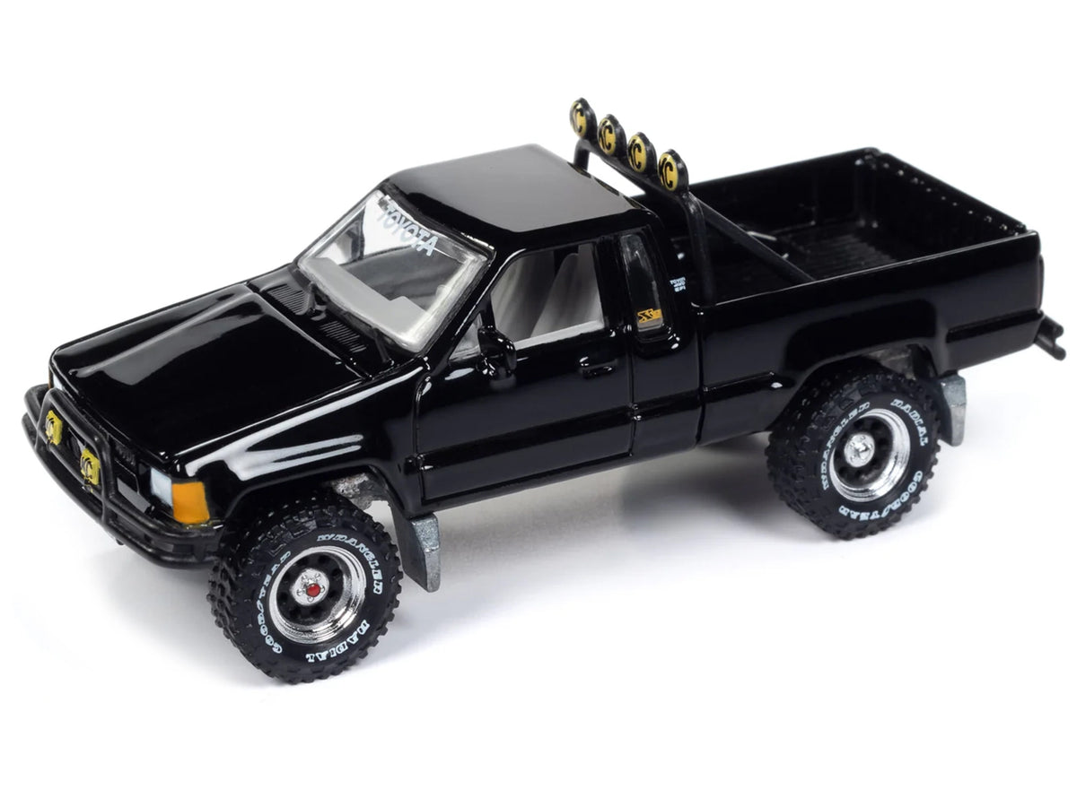 1985 Toyota SR5 Pickup Truck Black 'Mystery Matinee' Movie Pop Culture 2024 Release 1 1/64 Diecast Model Car by Johnny Lightning