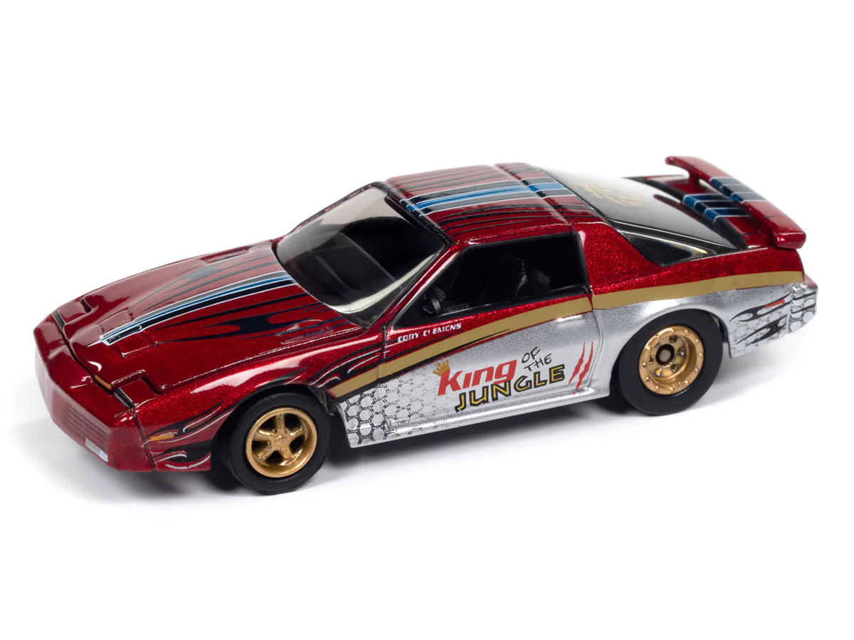 1987 Pontiac Firebird GTA 'King of the Jungle' Red and Silver Metallic with Graphics 'Muscle Cars USA' Series 1/64 Diecast Model Car by Johnny Lightning