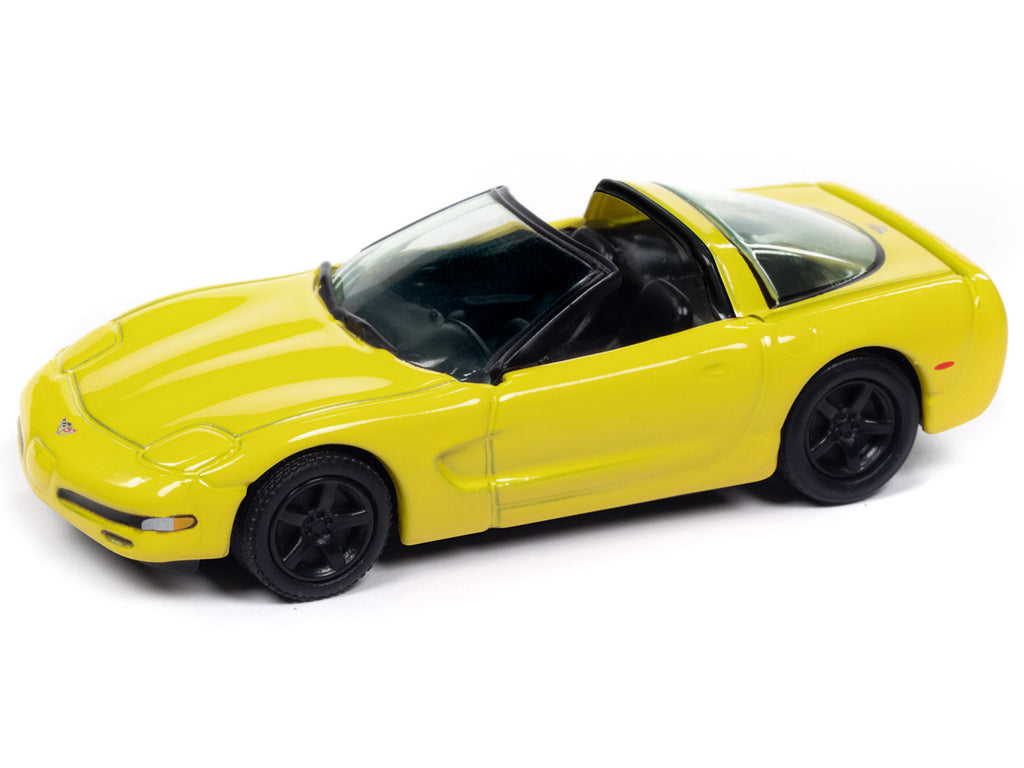 2003 Chevrolet Corvette Convertible '50th Anniversary' Millennium Yellow 'Classic Gold Collection' 1/64 Diecast Model Car by Johnny Lightning