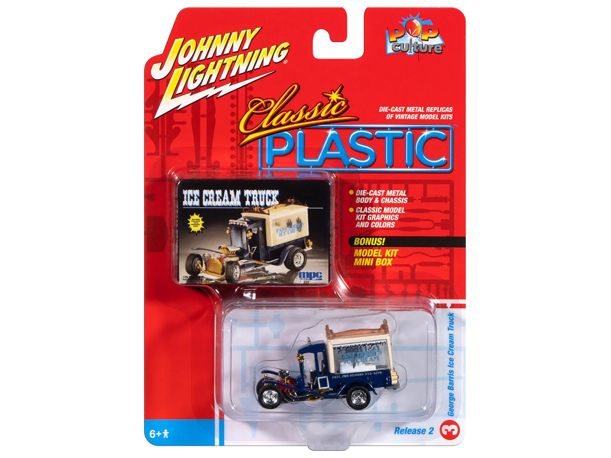George Barris Ice Cream Truck Blue 'Classic Plastic' 'Pop Culture' 2024 Release 2 1/64 Diecast Model Car by Johnny Lightning