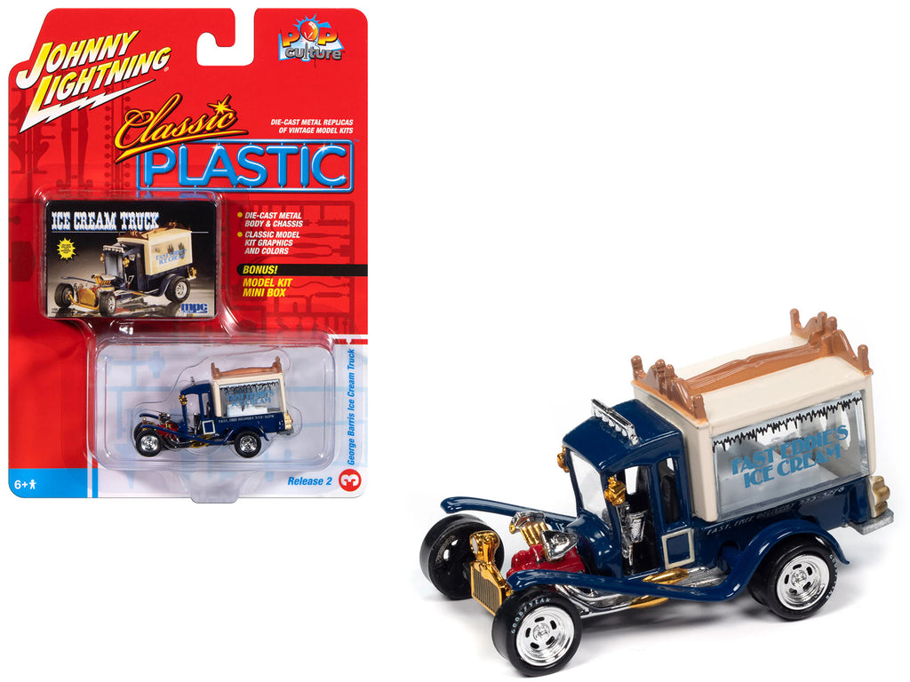 George Barris Ice Cream Truck Blue 'Classic Plastic' 'Pop Culture' 2024 Release 2 1/64 Diecast Model Car by Johnny Lightning