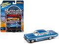 1961 Chevrolet Impala SS 409 Blue Metallic with White Stripes and Interior 'Scrapin'' Series 1/64 Diecast Model Car by Johnny Lightning