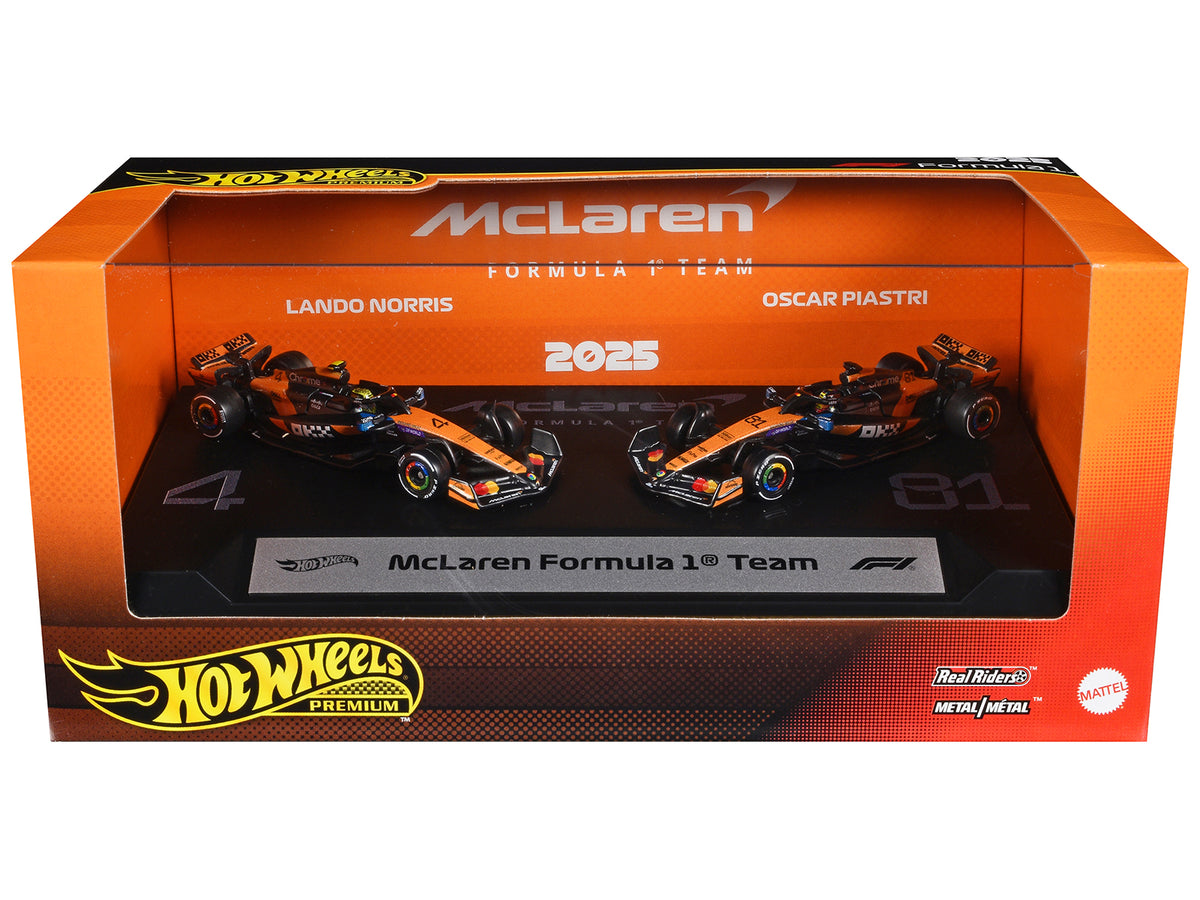 'McLaren Formula 1 Team' Formula One F1 World Championship (2025) 2 Piece Set Diecast Model Cars by Hot Wheels