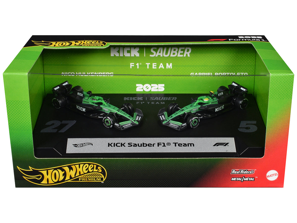 'Kick Sauber F1 Team' Formula One F1 World Championship (2025) 2 Piece Set Diecast Model Cars by Hot Wheels
