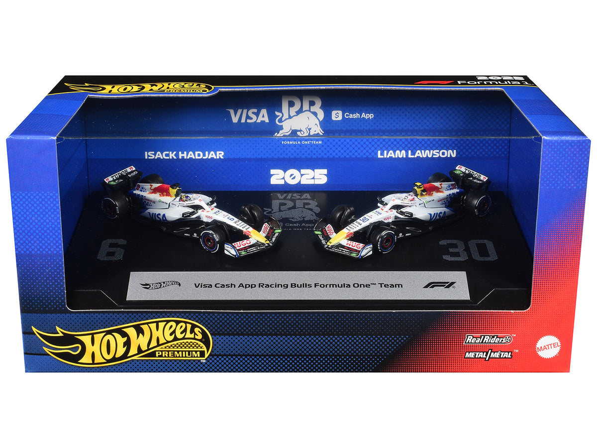'Visa Cash App Racing Bulls Formula One Team' Formula One F1 World Championship (2025) 2 Piece Set Diecast Model Cars by Hot Wheels