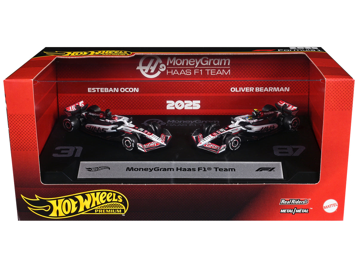 'MoneyGram Haas F1 Team' Formula One F1 World Championship (2025) 2 Piece Set Diecast Model Cars by Hot Wheels