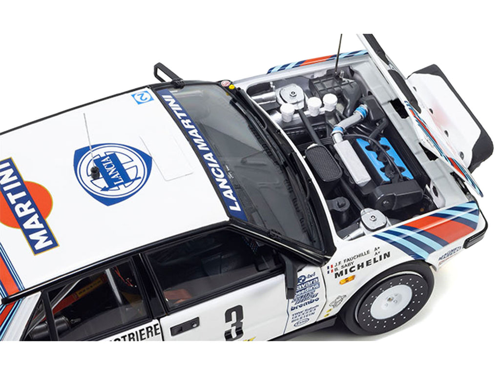 Lancia Delta HF 4WD #3 Juha Kankkunen - Juha Piironen 'Martini Racing' Winner 'Olympus Rally' (1987) 1/18 Diecast Model Car by Kyosho