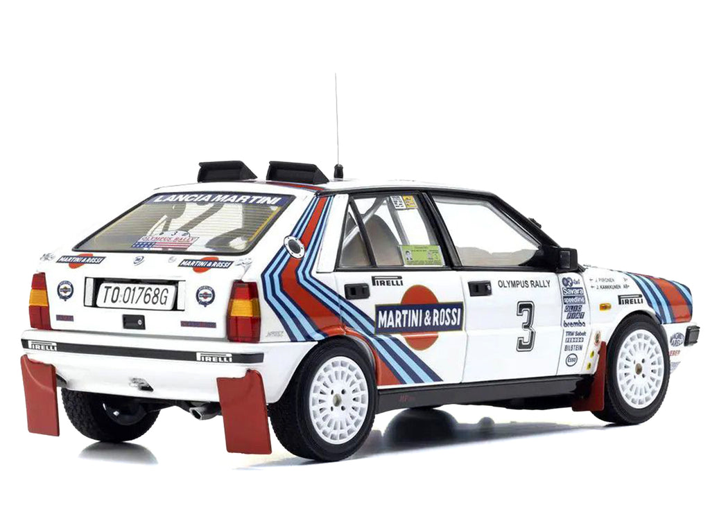 Lancia Delta HF 4WD #3 Juha Kankkunen - Juha Piironen 'Martini Racing' Winner 'Olympus Rally' (1987) 1/18 Diecast Model Car by Kyosho