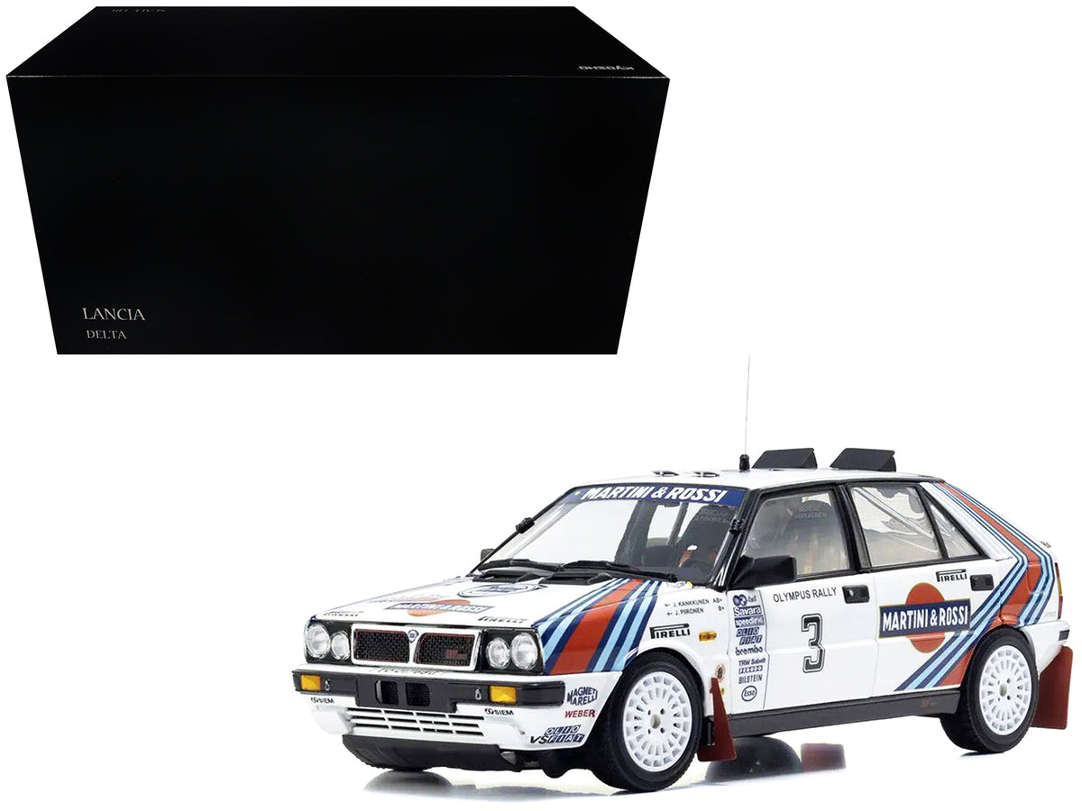 Lancia Delta HF 4WD #3 Juha Kankkunen - Juha Piironen 'Martini Racing' Winner 'Olympus Rally' (1987) 1/18 Diecast Model Car by Kyosho