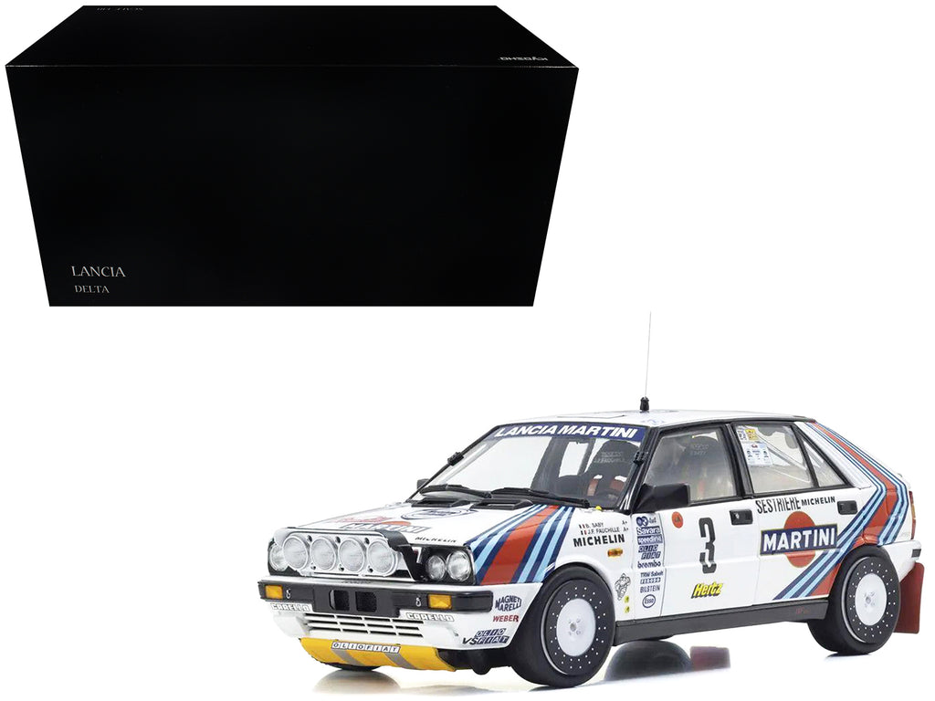 Lancia Delta HF 4WD #3 Bruno Saby - Jean-Francois Fauchille 'Martini Racing' Winner 'Rally Monte Carlo' (1988) 1/18 Diecast Model Car by Kyosho