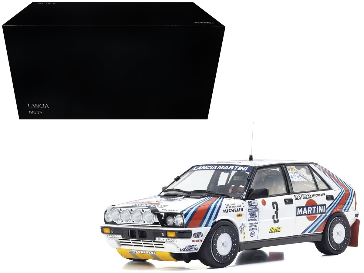 Lancia Delta HF 4WD #3 Bruno Saby - Jean-Francois Fauchille 'Martini Racing' Winner 'Rally Monte Carlo' (1988) 1/18 Diecast Model Car by Kyosho