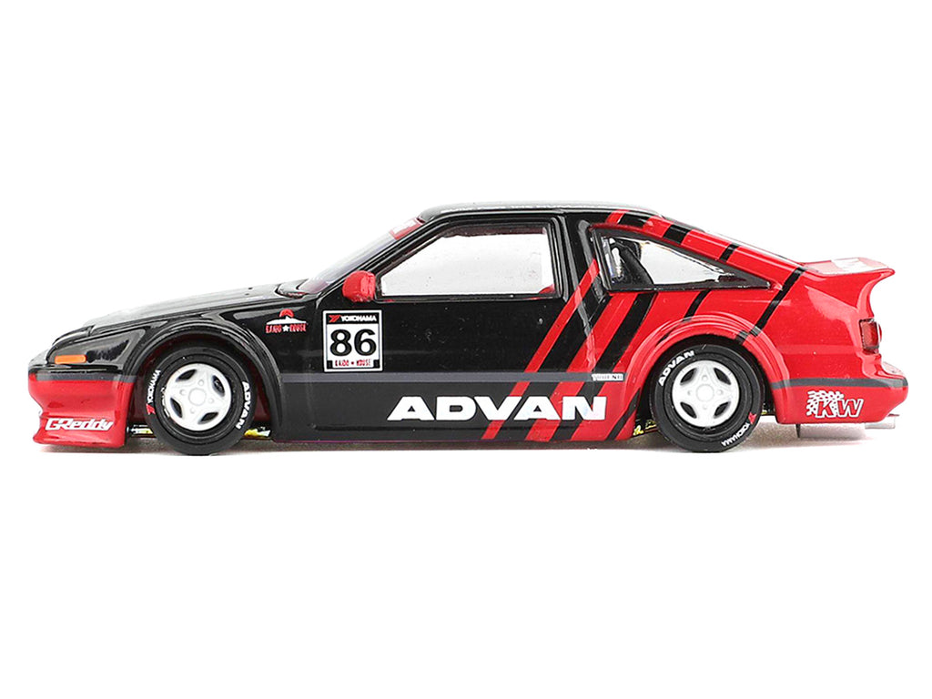 Toyota AE86 Sprinter Trueno RHD (Right Hand Drive) #86 'Kaido ADVAN' Black and Red (Designed by Jun Imai) 'Kaido House' Special 1/64 Diecast Model Car by Mini GT
