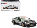 Toyota AE86 Sprinter Trueno RHD (Right Hand Drive) #86 'Kaido Street V2' Silver Metallic and Black with Carbon Hood and Graphics (Designed by Jun Imai) 'Kaido House' 1/64 Die Cast Model Car by Mini GT