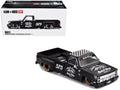Chevrolet Silverado Dually Pickup Truck 'Hot Rod V1' Matt Black with Checkered Top and Graphics (Designed by Jun Imai) 'Kaido House' Special 1/64 Diecast Model Car by Mini GT