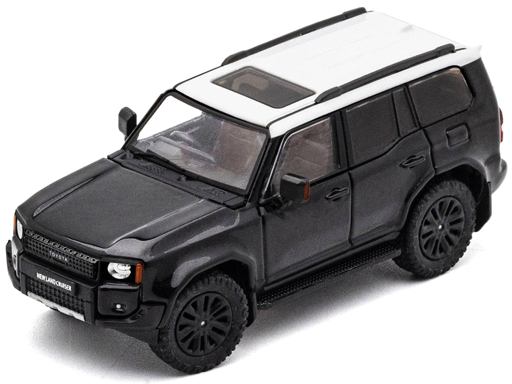 Toyota Land Cruiser Prado 250 Black with White Top 1/64 Diecast Model Car by GCD